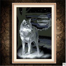 Embroidery Package Hot Sell Best Quality  Cross Stitch Kits White Wolf Moonlight Free Shipping 2024 - buy cheap