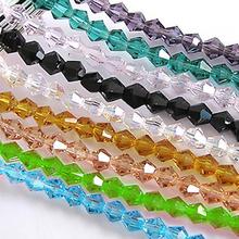LNRRABC 4mm 100pcs/lot DIY Crystal Bicone Shape Charm Spacer Loose Glass Beads Jewelry Findings Stand Beads For Jewelry Making 2024 - buy cheap