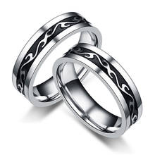 Мужские кольца из нержавеющей стали, винтажные кольца черного цвета шириной 6 мм для женщин и мужчин, новое поступление 2024 - купить недорого