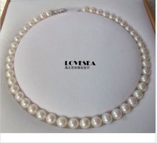 free shipping classic 10-11mm AAA WHITE PEARL NECKLACE 18INCH 925S 2024 - buy cheap