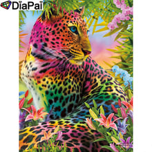 Diapai 5d pintura diamante 100% completa quadrada/redonda broca "colorida leopardo" bordado ponto cruz decoração 3d a2236 2024 - compre barato