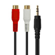 Cable de extensión de Audio de 3,5mm a RCA, macho de 3,5mm chapado en oro a 2RCA hembra, Cable de Audio estéreo Y divisor 2024 - compra barato
