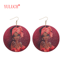 YULUCH-pendientes de madera para mujer africana, joyería nacional Vintage para pintar, accesorios románticos elegantes, 2018 2024 - compra barato