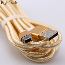 Eighfitech Braided Copper Mini Usb Data Cable Cord Adapter USB 2.0 T-port Charge Line for MP3 MP4 Car DVR Camera 1m/2m 2024 - buy cheap