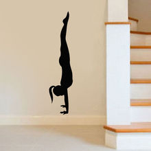 Vinyl Sport Wall Sticker Female Headstand Gymnasium Art Wall Decals Removable Wall Decor For Home Bedroom Art DecorationY-542 2024 - buy cheap