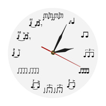 Reloj de pared con rudimentos y notas de tambor, hora acrílica, notas musicales, arte de pared, decoración para el hogar, regalo hecho a mano para amantes de la música, músico 2024 - compra barato