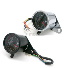 Universal For Honda Vintage Black LED CAFE RACER Universal 0-160 KM/H Motorcycle Odometer Speedometer Gauge Miles Speed Meter 2024 - buy cheap