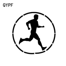QYPF 13.6*13.4CM Funny Runner Sport Decor Car Styling Stickers Silhouette Vinyl Black/Silver C16-0788 2024 - buy cheap