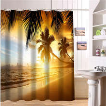 Custom Bath Curtain Beach Summer Ocean Sky Sea Nature Fabric Modern Shower Curtain Bathroom Beautiful Curtains Bath Decor 2024 - buy cheap