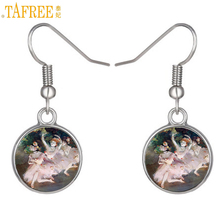 TAFREE elegant ballerina drop earrings vintage ethnic style ballet dance women ladies dangle earrings dancers jewelry gift CT123 2024 - buy cheap