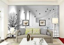 Black and white sketch European style Wallpaper Non-woven Vintage 3d wall murals stereoscopic tree wall papers home decor 2018 2024 - buy cheap