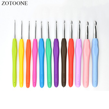 ZOTOONE 12pcs/set TPR Colorful Soft Handle Stainless Aluminum Alloy Crochet Hook Knitting Needles Craft Sewing Tool Accessories 2024 - buy cheap