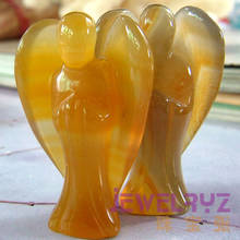2020 New !!!!! Fashion Natural Beautiful Stone Agates Angel Charms Statue Carved Angel Figurine With Wing Pendant Stone Pendants 2024 - buy cheap