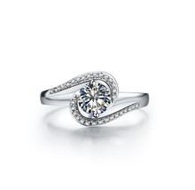 Romantic 0.5Ct Diamond Engagement Ring for Women Non-allergenic Platinum 950 Ring Birthday Gift 2024 - buy cheap