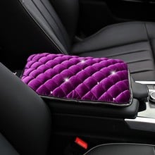Luxury Crystal Car Armrest Pad Cover for Armrests Center Console Winter Warm Plush Car Armrest Cushion Universal Size Box Covers 2024 - buy cheap