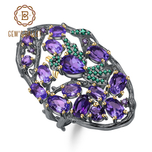 Женское кольцо GEM'S BALLET, из серебра 925 пробы с натуральным аметистом, 4,97ct, для вечеринки 2022 - купить недорого