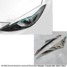 Car Body Head Front Eyebrow/Trim Light Lamp Frame Stick ABS Chrome Cover 2pcs For Mazda 3 Axela M3 2014 2015 2016 2017 2018 2019 2024 - buy cheap
