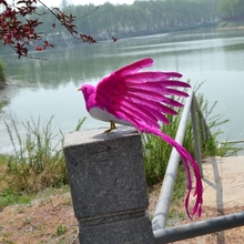 new simulation pink Phoenix Bird toy plastic & furs wing long tail phoenix gift about 50x15cm 1388 2024 - buy cheap