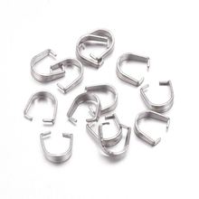 100pcs 5.5-13mm 304 Stainless Steel Snap On Bails Ice Pick Pinch Bails Clips Clasps Hooks Component Findings For Pandents 2024 - buy cheap