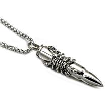 Steam punk Gold Silver Color Titanium Stainless Steel Statement Animal Scorpion Bullet Pendant Necklaces for Men Women Jewelry 2024 - buy cheap