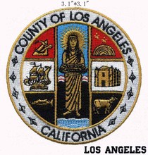 County of Los Angeles California Seal 3.1"diameter embroidery patch  for small sheep/flying hope/goddess 2024 - buy cheap