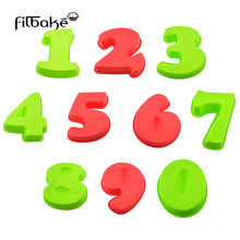 FILBAKE Silicone Mold DIY Non-Stick Numbers 0-9 Shaped Bakeware Baking Cake Pan for Soap, Muffin, Brownie, Cake, Pudding , Jello 2024 - buy cheap