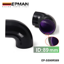 EPMAN - EPMAN Black & Purple 3.5" 89mm 90 Degree Elbow Silicone Hose Pipe Turbo Intake For VW Passat b5 EP-SS90RS89 2024 - buy cheap