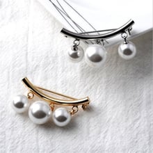 Korean Simple Simulated Pearl Brooch pins Women Big Beads Safety Piercing Cardigan Scarf Pins Clips Costume Jewelry accessories 2024 - buy cheap