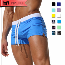 HNMCHIEF Brand Low Waist Sexy Pouch Gay Mens Swimwear Mens Boxer Beach Shorts Swimsuit Swimming Trunks Swim Surf Bathing Suit 2024 - buy cheap