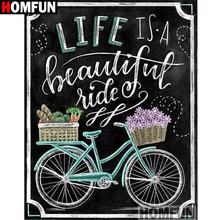 HOMFUN Full Square/Round Drill 5D DIY Diamond Painting "Letter bicycle" Embroidery Cross Stitch 5D Home Decor A15787 2024 - buy cheap