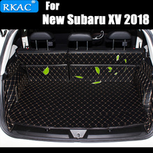 Tapetes automotivos de couro artificial rkac, para subaru forester xv 2018, legacy, forro de carga, acessórios de interior 2024 - compre barato