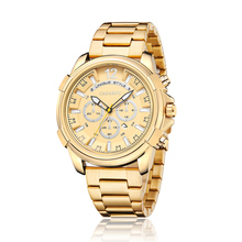 Relógio dourado legal para homens, relógio à prova d'água com pulseira de aço inoxidável de quartzo e data para homens, relógio militar 2024 - compre barato