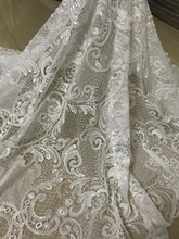 David-3.2007 embroidered Mesh Tulle fabric Factory price sequins Nigerian lace fabrics 2024 - buy cheap