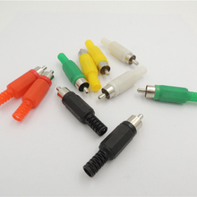 Conector macho RCA, conector de Audio, Conector de vídeo, amarillo y blanco, 50 Uds. 2024 - compra barato