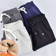 2022 Autumn Winter Sweatpants Women Clothing Plus Velvet Loose Harem Pants Female Streetwear Warm Thick Sweatpants Solid TT3080 2024 - buy cheap