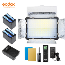 Godox led500lrw 5600k 500 led luz de vídeo lâmpada + controle remoto para dv filmadora câmera 2 x np970 bateria carregador 2024 - compre barato