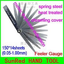 BESTIR taiwan made whole heat treated spring steel chroming metric Feeler Gauge Blades150*14sheets(0.05-1.00mm) NO.07523 2024 - buy cheap