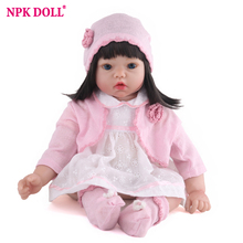 Кукла Reborn, Реалистичная, для новорожденных, 20 дюймов, 50 см, мягкая, силиконовая, розовая, для девочек, коллекция, подарок на день рождения NPKDOLL 2024 - купить недорого