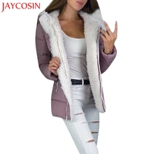 JAYCOSIN Fashion Women Winter Thicken Coats Long Sleeve Warm Jacket Outerwear Zipper Hooded Outwear S-5XL Size Dropship Dec.22 2024 - buy cheap