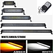 Remote Control Flashing 4D White Amber Led Light Bar 72W 120W 180W 300W Bar Light For Truck Boat Marine Raptor Jeep Bumper 2024 - buy cheap