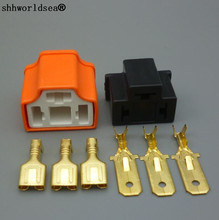 shhworldsea 1set /lot Ceramic Copper car H4 male female bulb socket,auto lamp base adapters car headlight connector 2024 - buy cheap