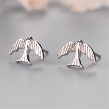 Cute Personality Sweet Little Swallow 925 Sterling Silver Jewelry Beautiful Bird Female Temperament Stud Earrings  E050 2024 - buy cheap