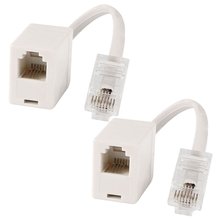 2 разъема 8P4C/RJ45 папа RJ11 6P4C к гнезду M/F адаптер телефонный Ethernet 2024 - купить недорого