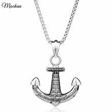 MQCHUN 2017 Shields of Strength Women Men Alloy Small Anchor Pendant Necklace Hip Pop Punk Style Vintage Jewelry Hebrews 6:19 2024 - buy cheap
