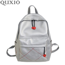 2019 New Silver PU Leather Women Backpack Large Fashion School Bag Backpack for Teenage Shoulder Bags Female Student BookBag 2024 - buy cheap