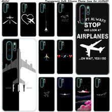 Hot aircraft Airplane fly patterned Silicone Phone Case for Huawei P30 P20 Pro P10 P9 P8 Lite 2017 P Smart Z Plus 2019 NOVA 3 3i 2024 - buy cheap