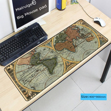 Mairuige velho mapa do mundo grande 60x30cm xl super bloqueio borda mouse pad jogo gamer mousepad teclado tapete de mesa de escritório 2024 - compre barato