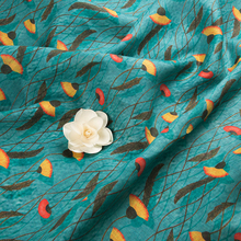 High quality pure flax sewing fabric Beautiful Plant Printing fabric High-end clothing dress DIY handicraft fabrics 2024 - buy cheap