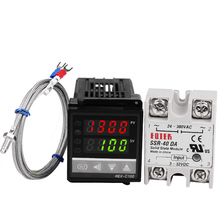 Set of PID Digital Temperature Thermostat Regulator Controller REX-C100 with SSR output+Thermocouple K+Solid State Relay SSR 40A 2024 - buy cheap