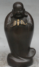 Xd 003430 8 "Китайский, буддийский из бронзы с подставкой Happy смех Будда Майтрея летучей мыши богатство статуя 2024 - купить недорого